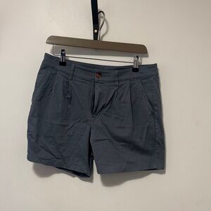 Men's Blue Flat Front Shorts
